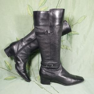 Joan & David leather riding moto biker boots
